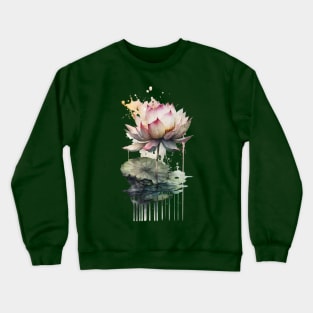 Lotus Flower Yoga Watercolor Meditation Bohemian Floral Crewneck Sweatshirt